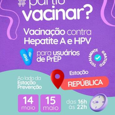 Coordenadoria de IST/Aids de São Paulo oferece vacinação contra HPV e Hepatite A para usuários de PrEP na Estação República do Metrô