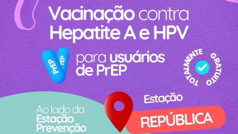 Coordenadoria de IST/Aids de São Paulo oferece vacinação contra HPV e Hepatite A para usuários de PrEP na Estação República do Metrô