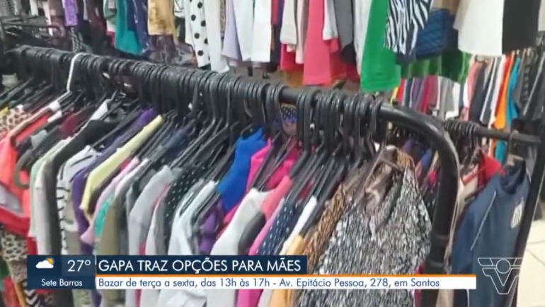 Jornal Tribuna: Bazar do GAPA tem opções de presentes para o Dia das Mães em Santos, SP